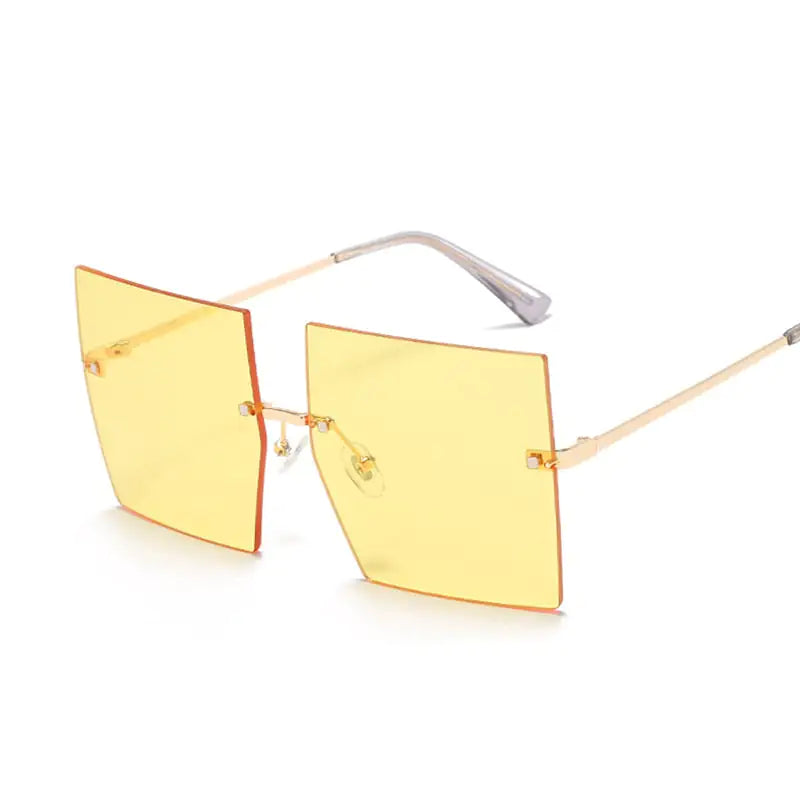 Oversized Rimless Square Sunglasses